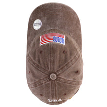 Load image into Gallery viewer, USA Flag Embroidered Baseball Cap - Brown
