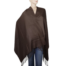 Load image into Gallery viewer, Women&#39;s Soft Solid Color Pashmina Shawl Wrap Scarf - Dark Brown