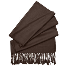 Load image into Gallery viewer, Women&#39;s Soft Solid Color Pashmina Shawl Wrap Scarf - Dark Brown