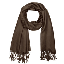 Load image into Gallery viewer, Women&#39;s Soft Solid Color Pashmina Shawl Wrap Scarf - Dark Brown