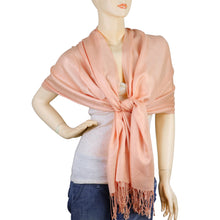 Load image into Gallery viewer, Women&#39;s Soft Solid Color Pashmina Shawl Wrap Scarf - Peach