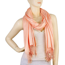 Load image into Gallery viewer, Women&#39;s Soft Solid Color Pashmina Shawl Wrap Scarf - Peach