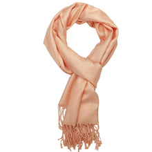 Load image into Gallery viewer, Women&#39;s Soft Solid Color Pashmina Shawl Wrap Scarf - Peach