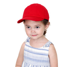 Load image into Gallery viewer, Kids Baseball Cap Cotton Adjustable Size - Red