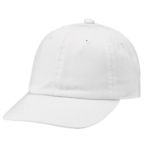 Kids Baseball Cap Cotton Adjustable Size - White