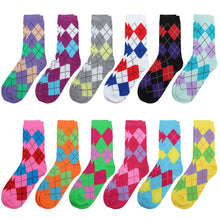 Load image into Gallery viewer, 12-Pack Women's Crew Socks - Argyle