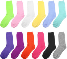 Load image into Gallery viewer, 12-Pack Women's Crew Socks - Solid Assorted