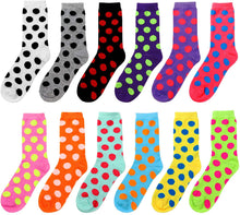 Load image into Gallery viewer, 12-Pack Women's Crew Socks Polka Dots