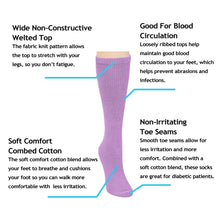 Load image into Gallery viewer, Falari Women Diabetic Socks Diabetes Edema and Circulatory Loose Fitting Cotton Crew Socks - 6 Pairs Assorted