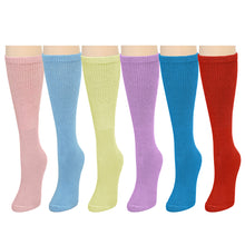 Load image into Gallery viewer, Falari Women Diabetic Socks Diabetes Edema and Circulatory Loose Fitting Cotton Crew Socks - 6 Pairs Assorted