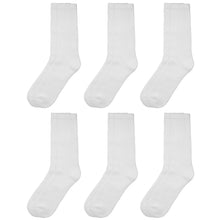 Load image into Gallery viewer, Falari Women Diabetic Socks Diabetes Edema and Circulatory Loose Fitting Cotton Crew Socks - 6 Pairs White
