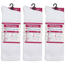 Load image into Gallery viewer, Falari Women Diabetic Socks Diabetes Edema and Circulatory Loose Fitting Cotton Crew Socks - 6 Pairs White