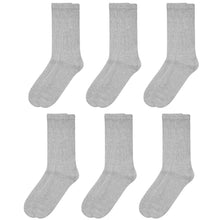Load image into Gallery viewer, Falari Women Diabetic Socks Diabetes Edema and Circulatory Loose Fitting Cotton Crew Socks - 6 Pairs Gray