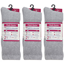 Load image into Gallery viewer, Falari Women Diabetic Socks Diabetes Edema and Circulatory Loose Fitting Cotton Crew Socks - 6 Pairs Gray