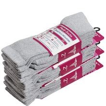 Load image into Gallery viewer, Falari Women Diabetic Socks Diabetes Edema and Circulatory Loose Fitting Cotton Crew Socks - 6 Pairs Gray