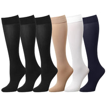 Load image into Gallery viewer, 6 Pairs Women Trouser Socks Stretchy Spandex Opaque Knee High