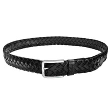 Load image into Gallery viewer, Men's Leather Braided Belt Stainless Steel Buckle 35mm
