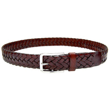 Load image into Gallery viewer, Men's Leather Braided Belt Stainless Steel Buckle 35mm