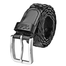 Load image into Gallery viewer, Men's Leather Braided Belt Stainless Steel Buckle 35mm
